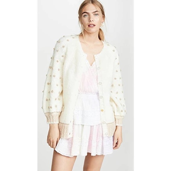 LoveShackFancy Nuri Mohair Popcorn Cardigan Sweater, size M - Picture 1 of 12